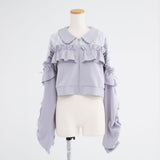 ヨークレースフリルショートブルゾン【大きいサイズ有り】