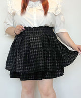 【新春セール】【4L-6L】千鳥柄ティアードスカート【大きいサイズ】