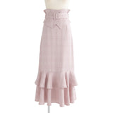 【新春セール】【4L〜6L】コルセットベルト付マーメイドスカート