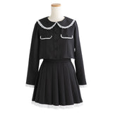 【新春セール】【4L~6L】丸襟レースセーラーセットアップ