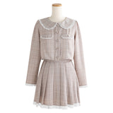 【4L~6L】丸襟レースセーラーセットアップ