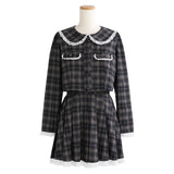 【4L~6L】丸襟レースセーラーセットアップ