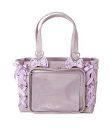 レースアップリボンキラキラビジュー痛バッグ