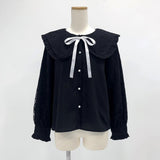 【新春セール】【4L~6L】選べる衿レース重ね上品ブラウス