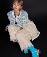 【最上もが着用】コード刺繍メッシュチュニックカーデ