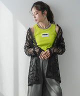 【最上もが着用】コード刺繍メッシュチュニックカーデ