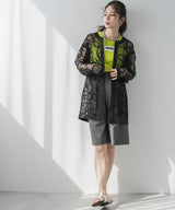 【最上もが着用】コード刺繍メッシュチュニックカーデ