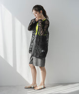 【最上もが着用】コード刺繍メッシュチュニックカーデ