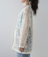 【最上もが着用】コード刺繍メッシュチュニックカーデ