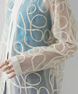 【最上もが着用】コード刺繍メッシュチュニックカーデ