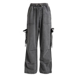 ラインリボンデニムパラシュートパンツ