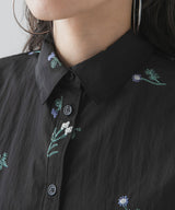 【メール便】タフタ刺繍ハーフスリーブブラウス
