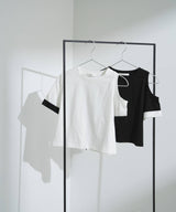【メール便】カットオフバイカラースリーブTシャツ