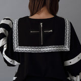 十字架スタッズストライプワンピース