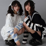 十字架スタッズストライプワンピース