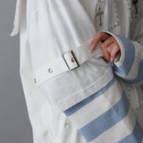 十字架スタッズストライプワンピース