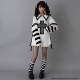 十字架スタッズストライプワンピース