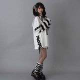 十字架スタッズストライプワンピース