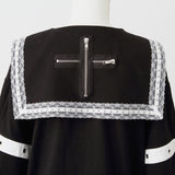 十字架スタッズストライプワンピース