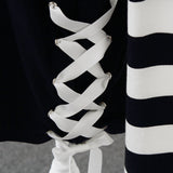 十字架スタッズストライプワンピース