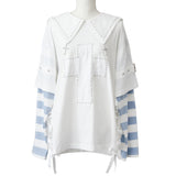 十字架スタッズストライプワンピース