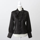 ゴシック風バラレースフリルブラウス