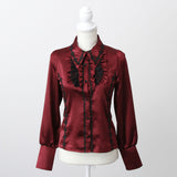 ゴシック風バラレースフリルブラウス