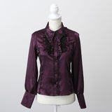 ゴシック風バラレースフリルブラウス