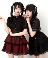 チョーカー風クロスレースブラウス