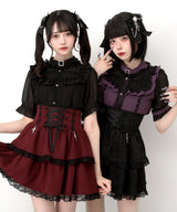 チョーカー風クロスレースブラウス