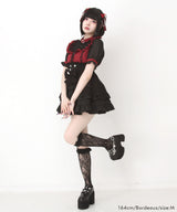 チョーカー風クロスレースブラウス