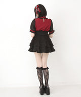 チョーカー風クロスレースブラウス