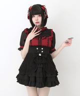 チョーカー風クロスレースブラウス