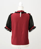 チョーカー風クロスレースブラウス