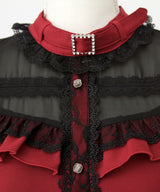 チョーカー風クロスレースブラウス