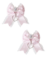 ときめき王冠ビジューレースリボン2個セットヘアクリップ