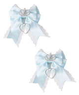 ときめき王冠ビジューレースリボン2個セットヘアクリップ