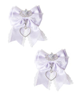 ときめき王冠ビジューレースリボン2個セットヘアクリップ