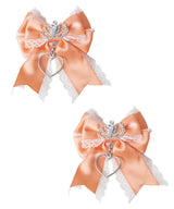 ときめき王冠ビジューレースリボン2個セットヘアクリップ