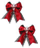 ときめき王冠ビジューレースリボン2個セットヘアクリップ