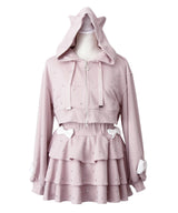 ねこみみビジューパーカーセットアップ