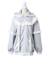 ジャージフリルパーカーワンピース