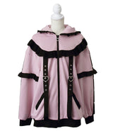 ジャージフリルパーカーワンピース