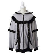 【新春セール】ジャージフリルパーカーワンピース