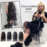 チェック柄・迷彩柄・レオパード柄チュールイレヘムスカート