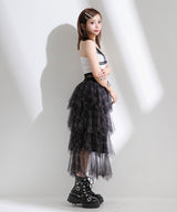 チェック柄・迷彩柄・レオパード柄チュールイレヘムスカート