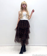 チェック柄・迷彩柄・レオパード柄チュールイレヘムスカート