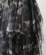 チェック柄・迷彩柄・レオパード柄チュールイレヘムスカート