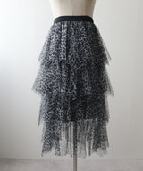 チェック柄・迷彩柄・レオパード柄チュールイレヘムスカート