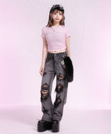 クラッシュデニム【大きいサイズ有】